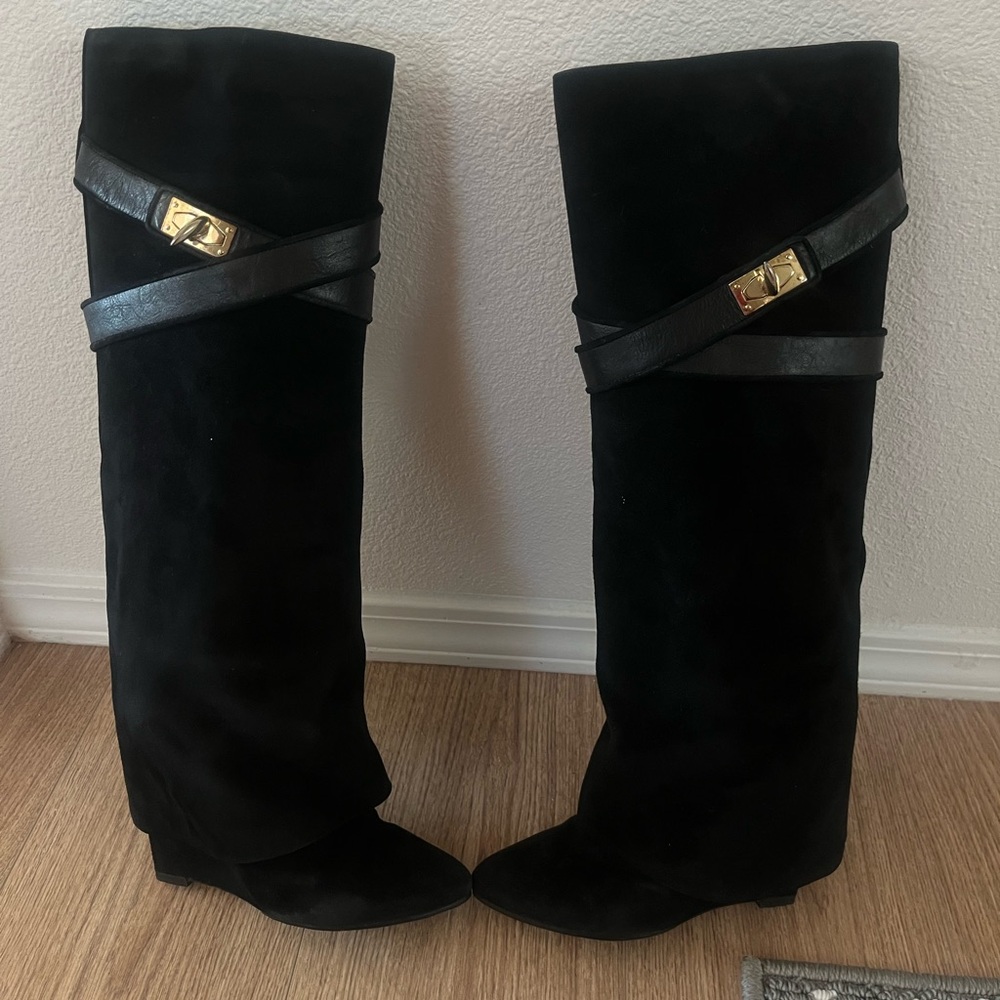 Givenchy Shark Lock Suede Boots